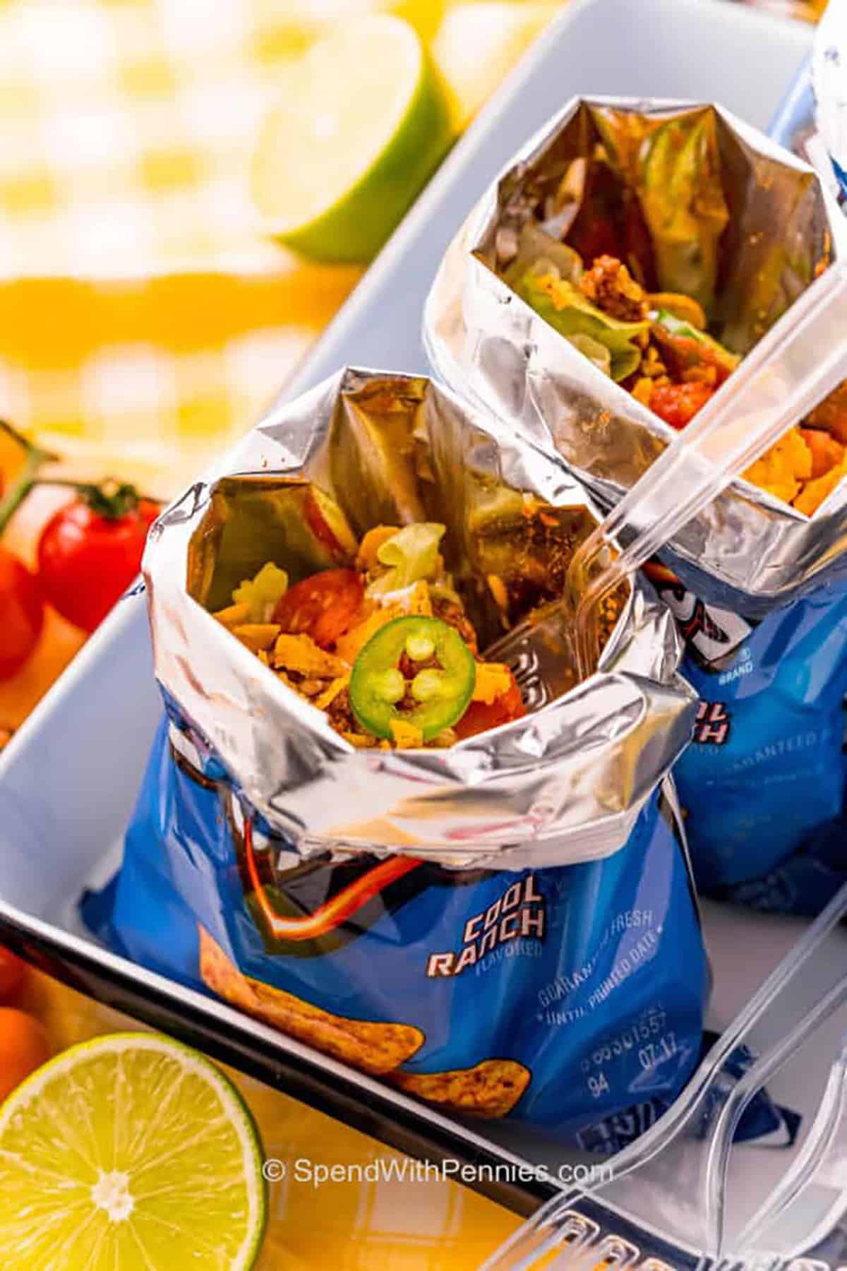 Walking Tacos with a fork