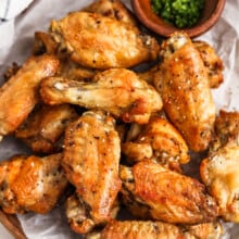plated Air Fryer Chicken Wings