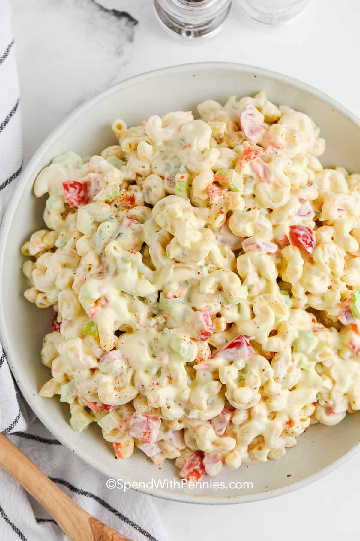 a bowl of macaroni salad