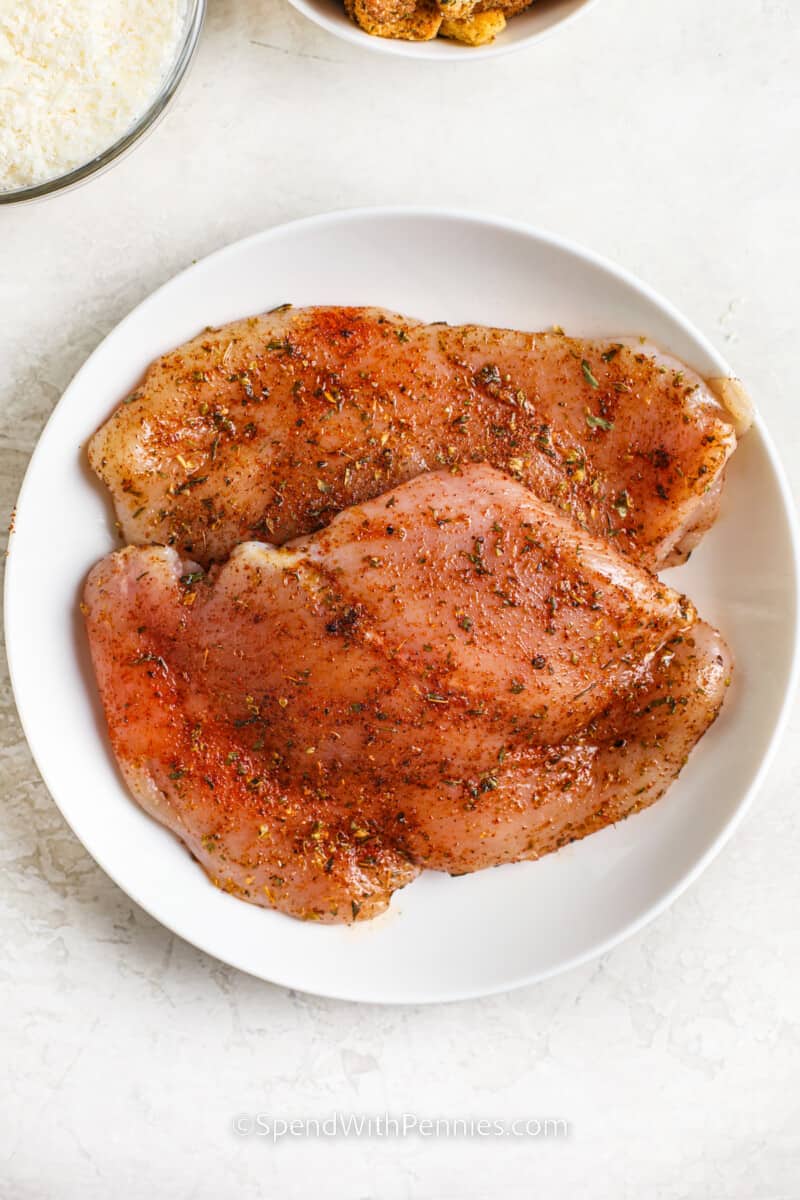 seasoned chicken to make Grilled Chicken Caesar Salad