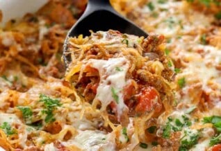 Spaghetti Squash Casserole on spoon